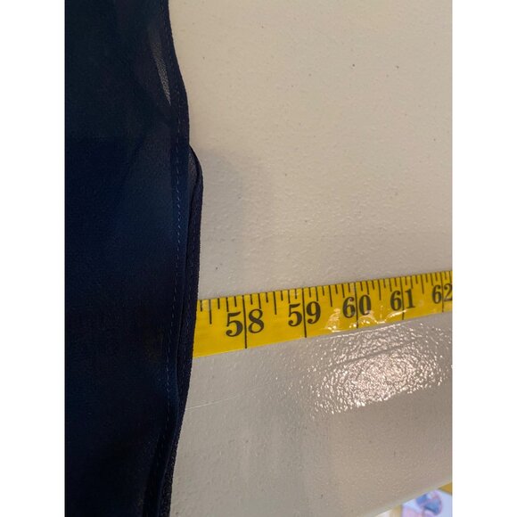 Jkara Formal Maxi Dress Navy Blue Heavily Sequined Chiffon Gown Size 10 - Picture 5 of 9